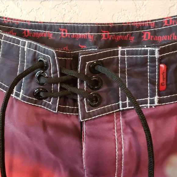 Iron Maiden Vintage Dragonfly Eddy Board Shorts Swim Trunks Sz 40 - Picture 2 of 8